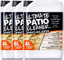 ProKleen Ultimate Patio Cleaner Black Spot Remover Lichen Drives Slabs 15L