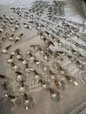 236 Crystal Glass Chandelier Prisms Octagon with brass fixtures