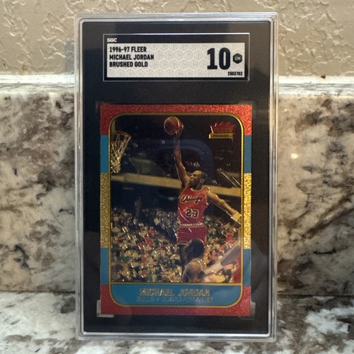 1996-97 Fleer Brushed Gold Decade 1986 Tribute Michael Jordan SGC 10 Gem Mint