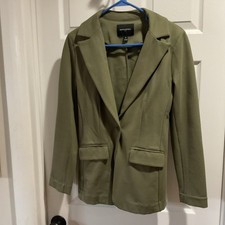 Banana Republic Olive Blazer Women's Notch Lapel Single-Breasted One-Button S