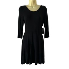 Express black knit skater dress NWT Size Small Fit and Flare 3/4 Sleeves