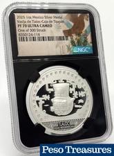2025 Mexico 1 oz Proof Silver Medal - Tlaloc PF70 NGC 🔥 Mintage 300 🔥