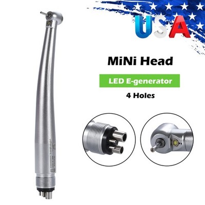 Dental E-generator LED Fiber Optic Handpiece 4Holes Mini Head Pediatric for Kids