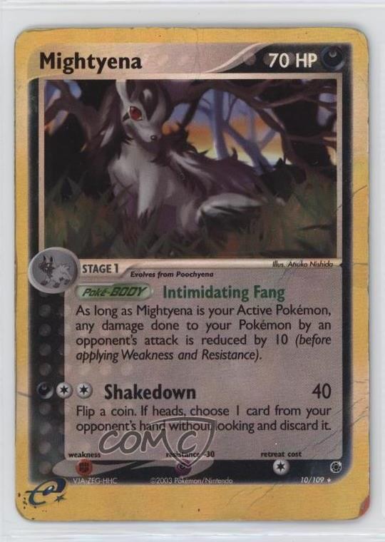 Mightyena Reverse Foil Pokemon EX Ruby & Sapphire #10 2003
