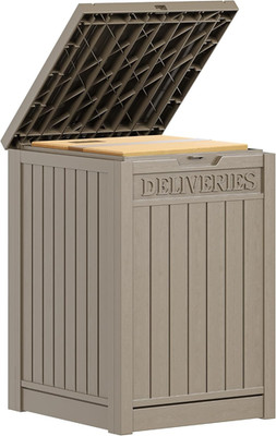 Outdoor Package Delivery Storage Box 51 Gallon, Secure Lockable Resin Package De