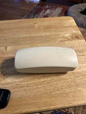Anne Klein Hard White Leather Sunglasses Eyeglasses Clamshell Case, Medium