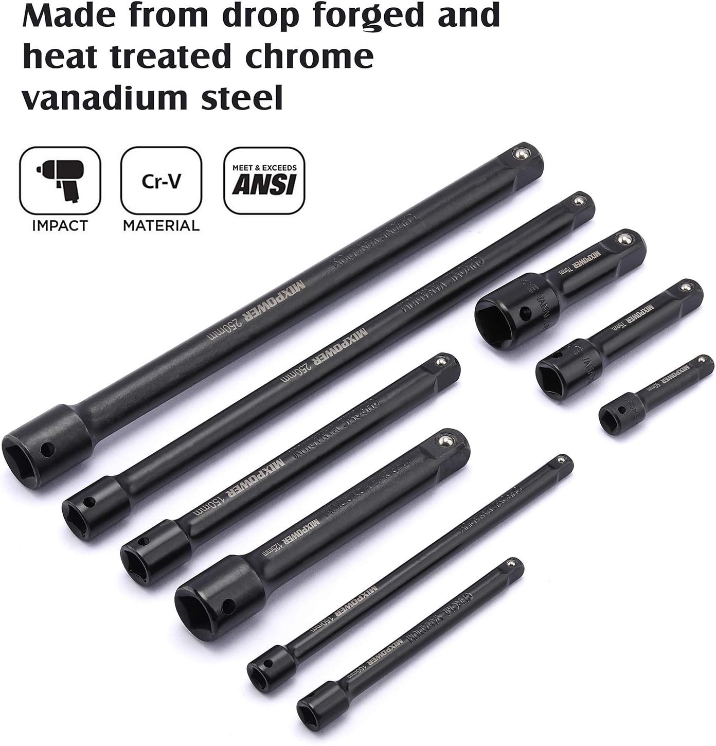 Professional 9-Piece Socket Extension Set with Carrying Case & Quality Guarantee