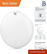 Replaceable-Battery Bluetooth Tracker - Find My Compatible Item Locator, White
