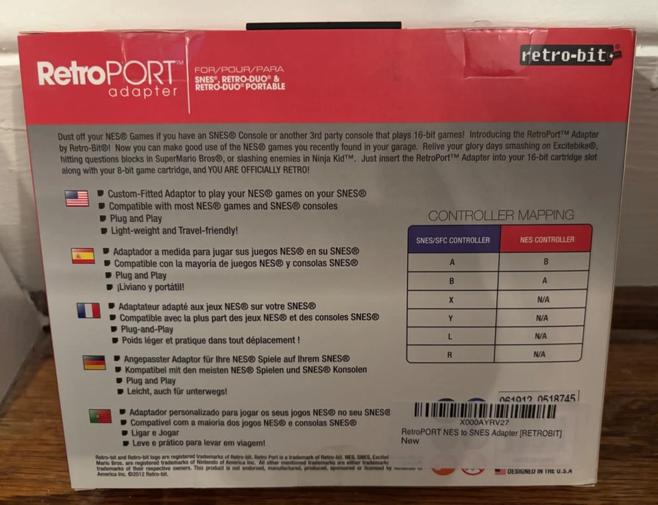 RetroPORT Adapter for SNES (Retro-bit) BRAND NEW/SEALED Play NES Games on SNES - Image 3 of 4