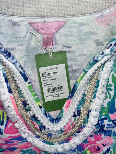 Lilly Pulitzer Women's Harper Stretch Shift Dress Multi Salt in The Air Medium - Picture 9 of 11