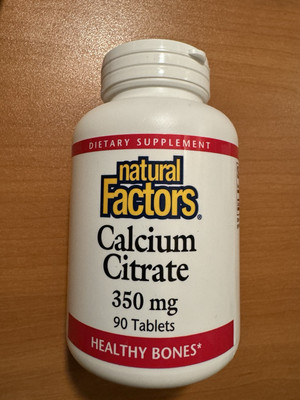 Natural Factors Calcium Citrate 350mg 90 tablets