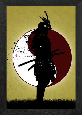Samurai Ein Schatten Gerahmtes Wandbild Poster Leinwanddruck Bild