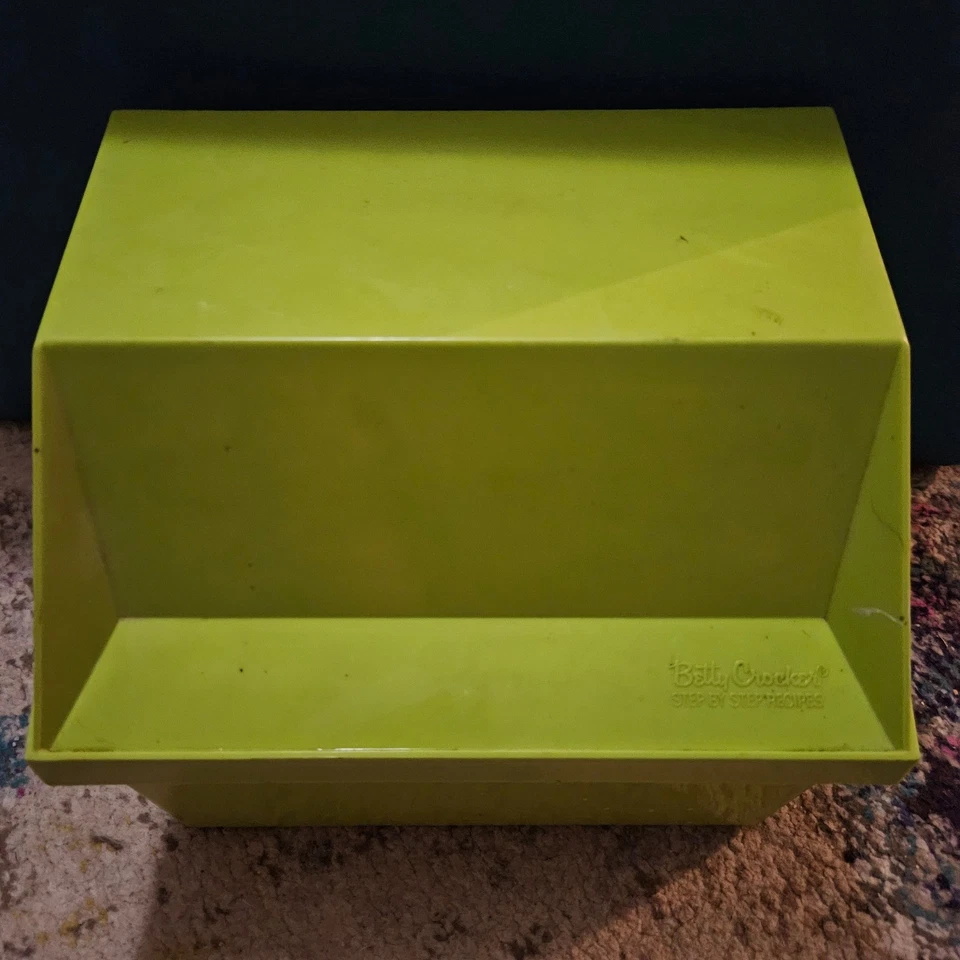 Portatarjetas de recetas Betty Crocker vintage verde paso a paso caja de recetas SOLO EN CAJA Foto 2 de 4