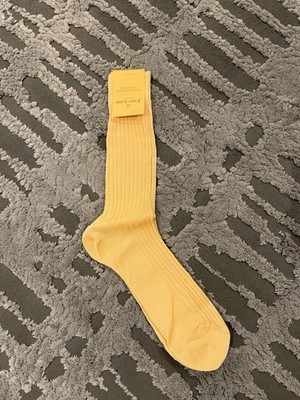 NWT - JOHN LOBB Solid Yellow 100% Cotton Mens  Socks - Size 10UK/11US (12 sock)