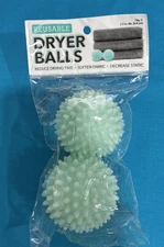 2 Laundry Dryer Balls~Eco Friendly Fabric Softener Alternative Set of 2, Green
