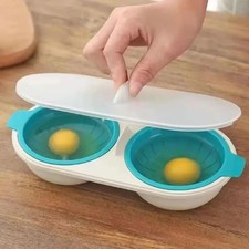 Microwave Eggs Poacher Cookware Steamer Maker Poach Double Cup Cooker Egg Boiler