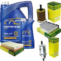 Inspektionspaket 6L Mannol Defender 10W-40 FüR VW Golf V 3.2 R32 4Motion Audi