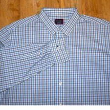 UNTUCKit Button Down Shirt Mens XL Blue Gingham Excellent Wrinkle Free Cotton