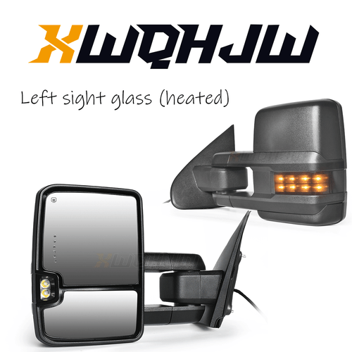 Pair Chrome Power Heated Tow Mirrors For 2014-2018 Chevy Silverado GMC Sierra⭐ - Picture 1 of 9