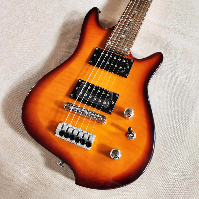 Headless Electric Guitar Rosewood FB Maple Neck In Sunburst Humbucker Pickup