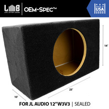 Fits JL Audio 12W3 v3 Subwoofer Sealed 3/4 MDF Woofer Box Enclosure 1.25 ft 3