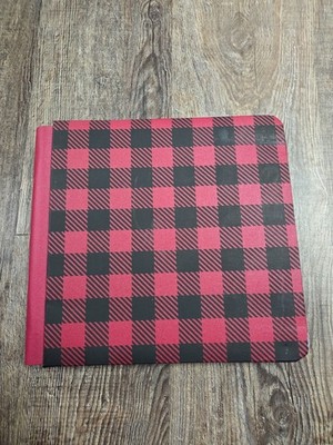 Creative Memories Black Red Buffalo Check 9''x8.5'' Scrapbook Album w/ Stickers