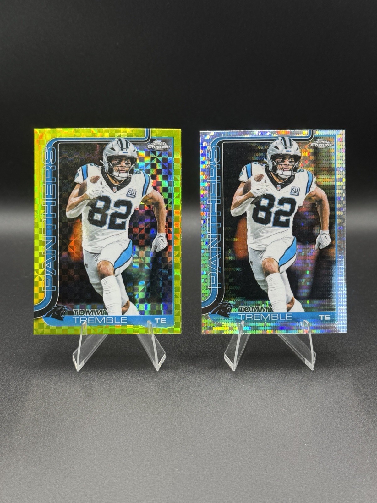 2025 Topps Chrome Football Tommy Tremble #44 Lime Green X-Fractor / Pulsar