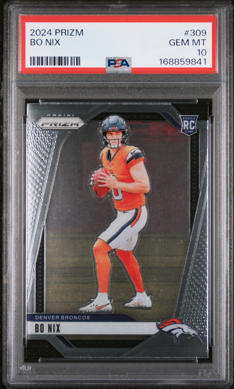 2024 Panini Prizm Bo Nix #309 Denver Broncos PSA 10 Rookie