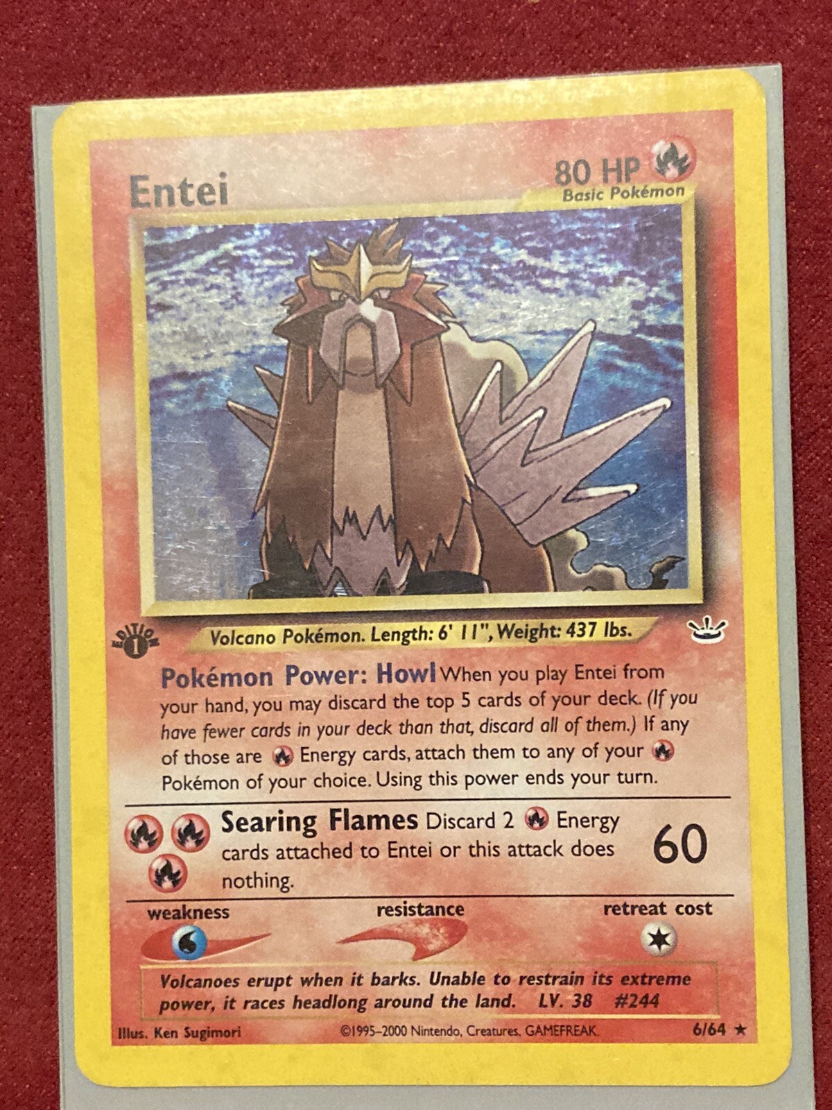 Pokemon Entei Neo Revelation 6/64 Holo 1st Edition Holo Rare Moderately Played