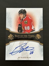 2007-08 SP AUTHENTIC PATRICK KANE SIGN OF THE TIMES ROOKIE AUTO #ST-PK