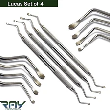 Surgical Lucas Bone Curettes 2.4mm-2.7mm-3mm-3.8mm Dental Periodontal Curettes