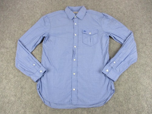 Burberry Shirt Mens Small Blue Britt Button Front Pocket Long Sleeve Casual