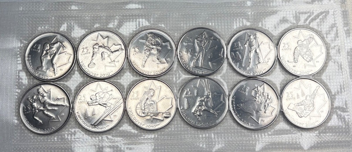 コレクション Canadian Olympic Coin 2010 Canada Olympic - 12 Coin Set Collection - Quarters 25 Cents