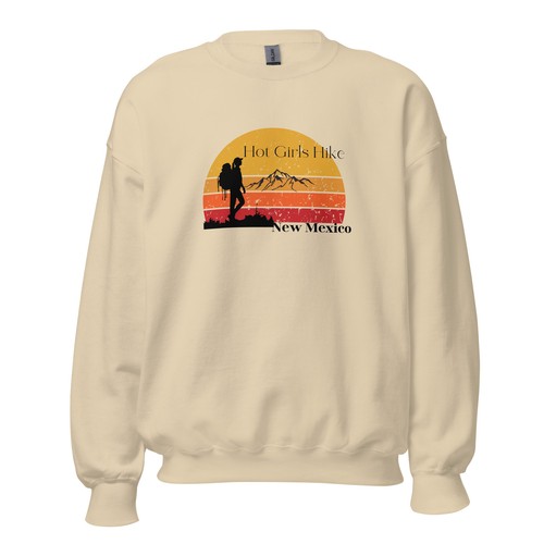 Hot Girls Hike New Mexico Super Soft Unisex Crewneck Sweatshirt - Picture 3 of 39