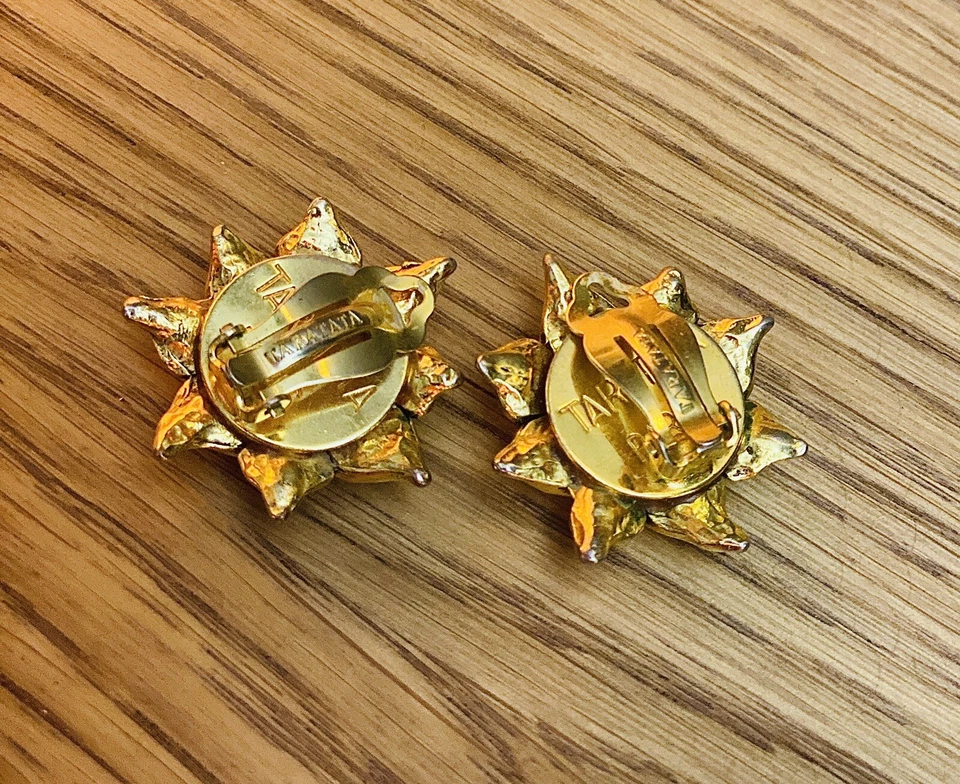 TARATATA Paris - Boucles d'oreilles Clips - Earrings signed CLIP ON - Vintage - Photo 3/4