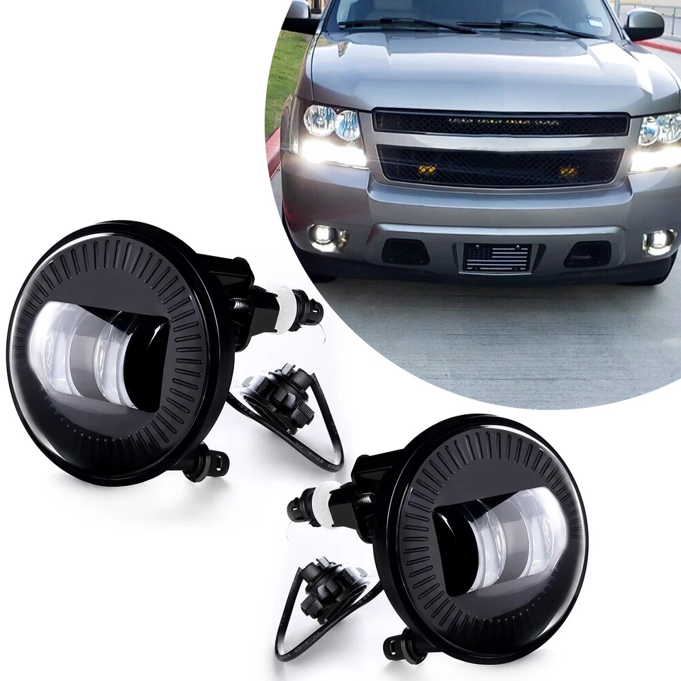 For Chevy Avalanche Suburban Tahoe GMC Yukon Acadia 07-14 LED Fog Lights Lamps - Image 2 of 4