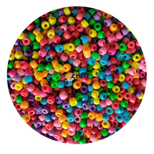 Bright, Pearlised, Clear And Neon 9mm x6mm Assorted Colour Pony Beads - Picture 5 of 13