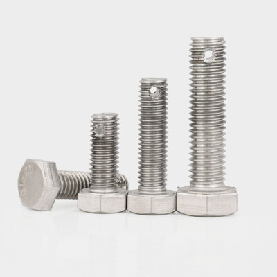 304 Stainless Steel Hexagon Bolts With Split Pin Hole on Shank M6 M8 M10 M12 M16