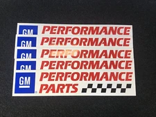 GM Performance Parts Original Racing Stickers 5 Pack size  18x 3 3/4