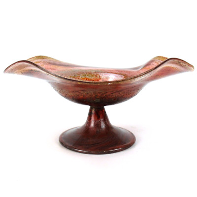 Designer Glas Schale Streifen-Optik Studioglas signiert German Art Glass Bowl