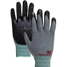 3M Super Grip 200 Gray Nitrile Foam Coated Work Safety Gloves (10 Pairs) Large