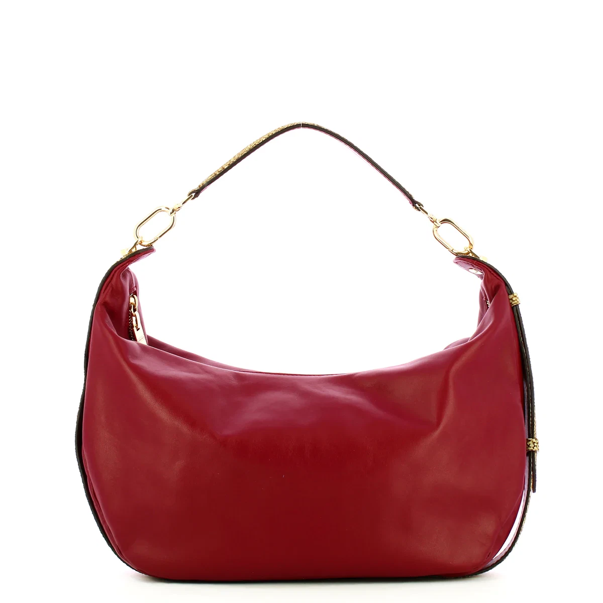 NEW Borbonese Hobo Bag Oyster Medium Borgogna OP Naturale 923738AR1 BORGOG