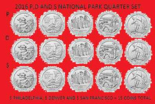 2016 America the Beautiful Quarter P, D, & S 15 Coin Set UNC