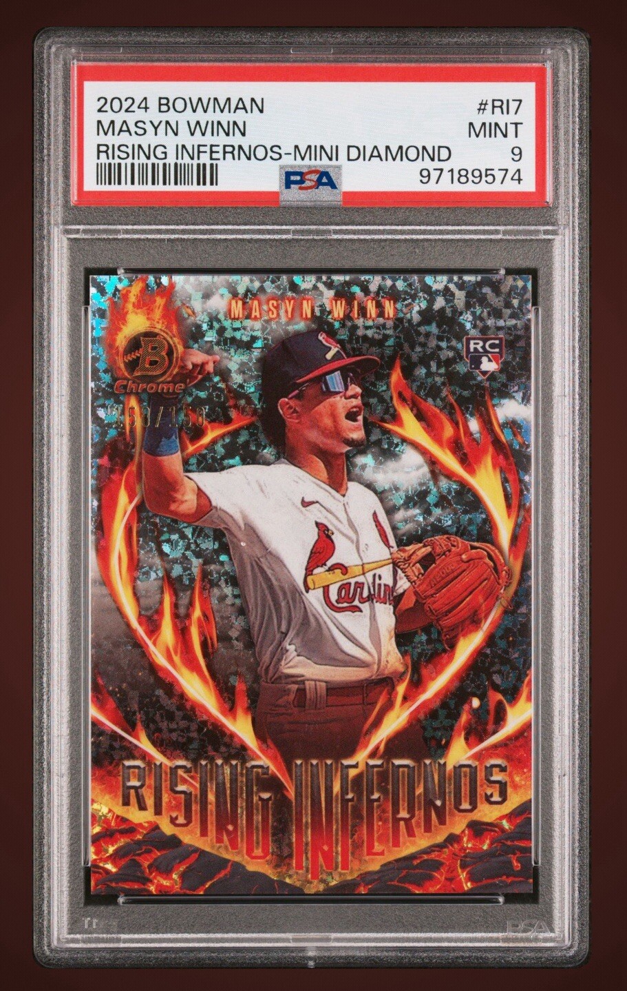 2024 Bowman MASYN WINN RC Rising Infernos Mini Diamond /150 Cardinals Rookie