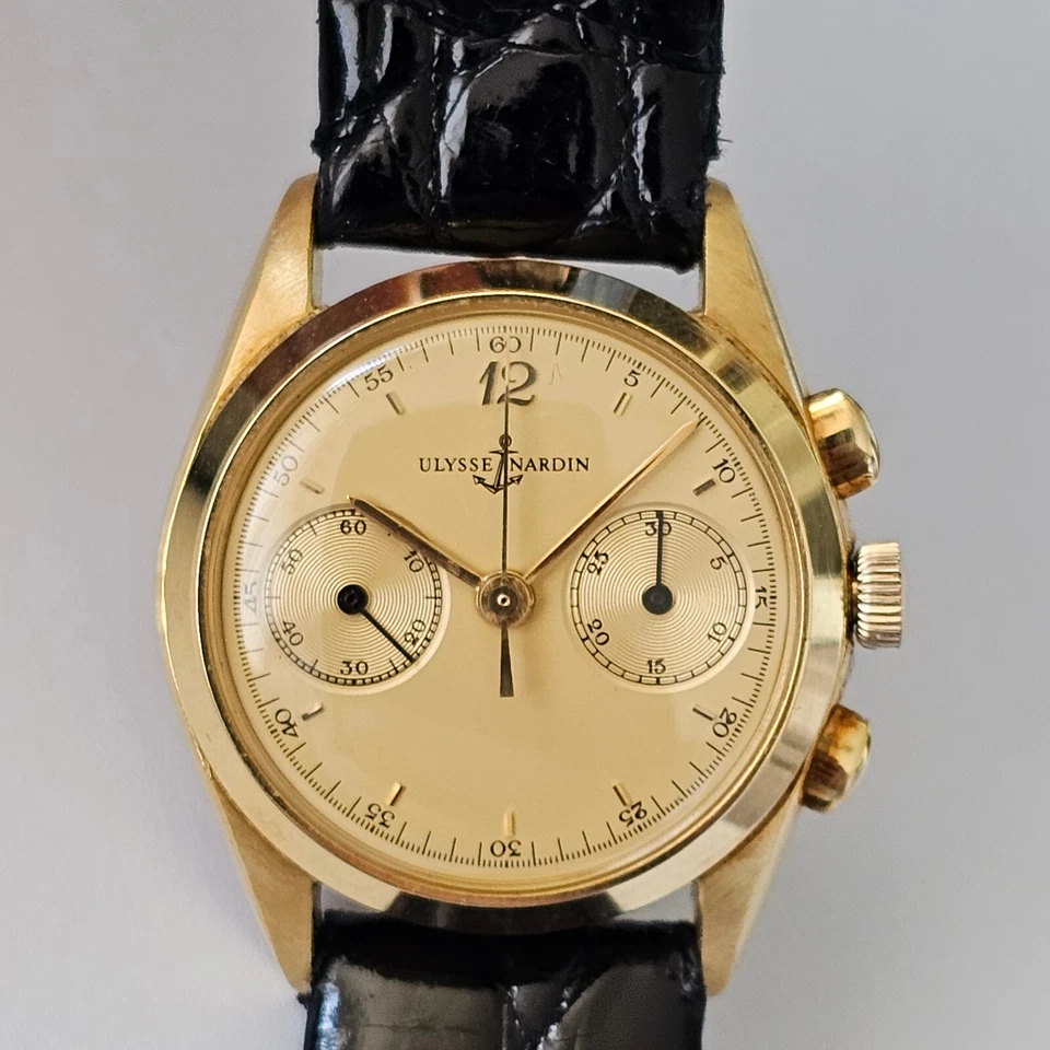 ULYSSE NARDIN-CRONO-RUOTA A COLONNE-ORO 18KT(0,750)-27 MM-VALJOUX 69-FULL SET