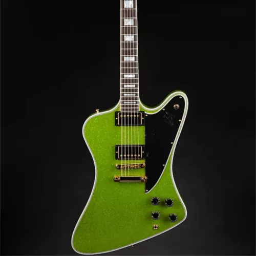 Custom Shop Made 2 Measure Gloss Gecko Green Sparkle Electric Guitar