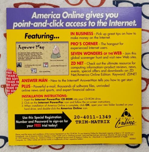 America Online Internet Power Pac 1995 Macintosh CD-ROM MacUser Magazine - Picture 2 of 3