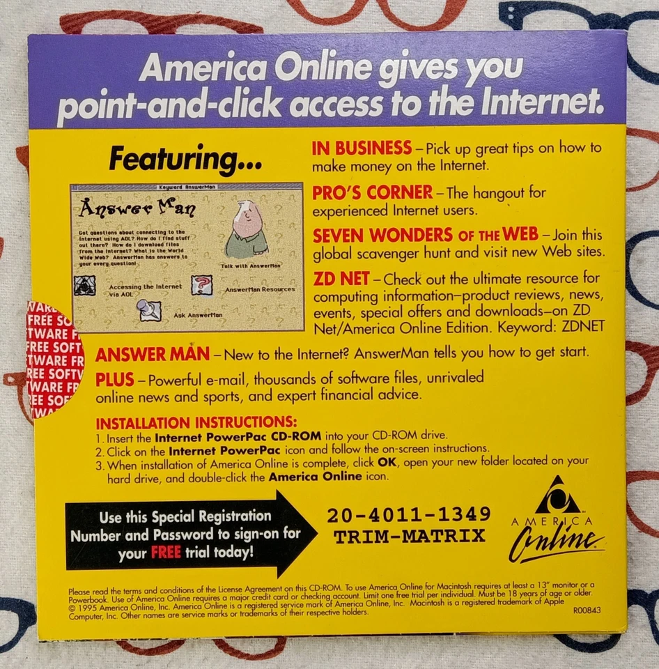 America Online Internet Power Pac 1995 Macintosh CD-ROM MacUser Magazine - Image 2 of 3