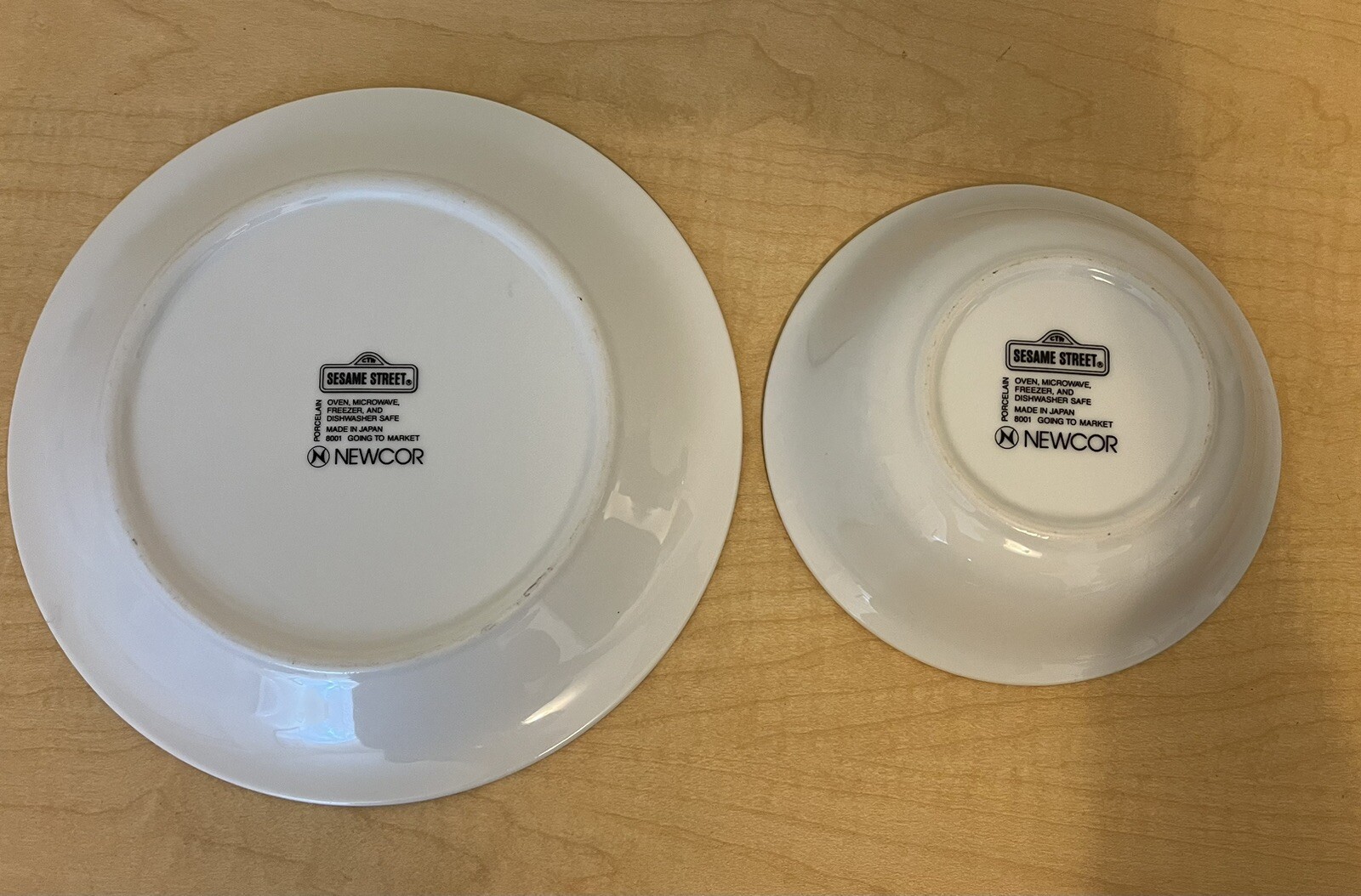 Newcor SESAME STREET Going to Market FARM  2 Piece Childs Dish Set Plate & Bowl