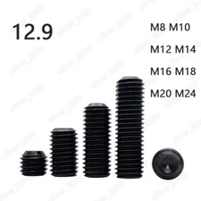 Black Steel 12.9 Hex Socket Set Screws Cup Point Grub Screws DIN916 M8-M24